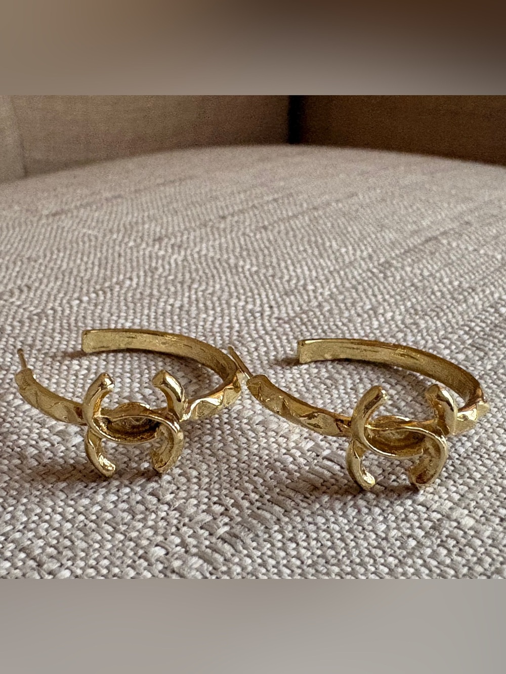 C Gold Floral Knot Hoop Earrings - Picture 5 of 5
